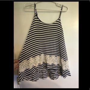 Navy and White Striped Tank